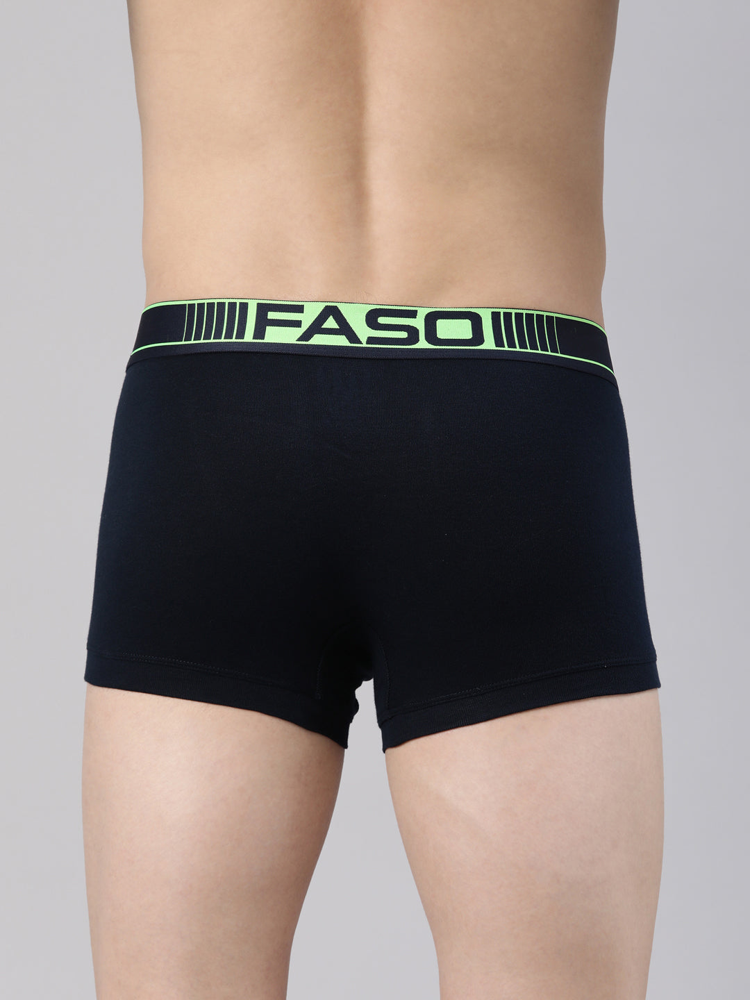 Faso Men's Cotton Neon Outer Elastic Trunk (Pack of 2)