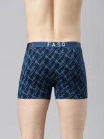 Faso Men's Cotton Stretch All Over Print Trunks