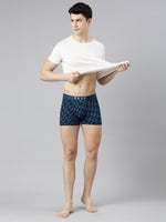 Faso Men's Cotton Stretch All Over Print Trunks