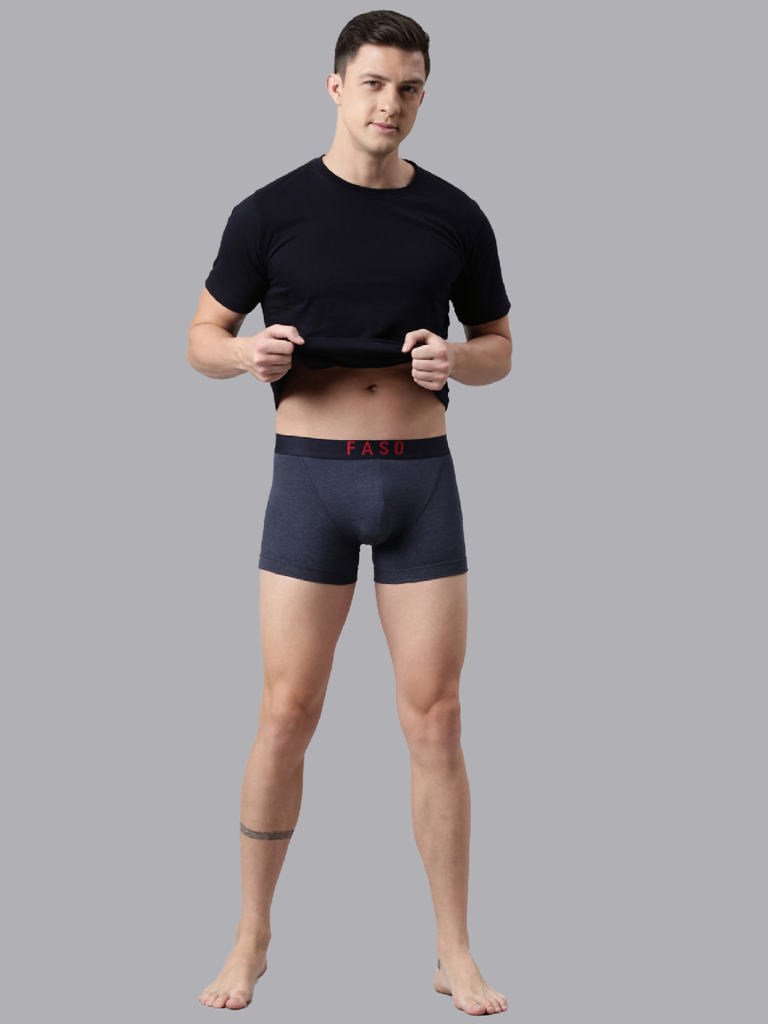 Faso Men's Cotton V-Front Shaped Stretchable Trunk