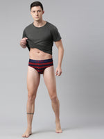 Faso Men's Cotton Yarn Dyed Striped Brief