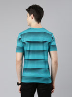 FASO Men’s Gradient Stripes Yarn Dyed Cotton T-Shirt