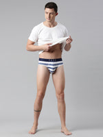 Faso Men's Cotton Yarn Dyed Striped Brief