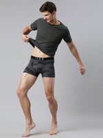 Faso Men's Cotton Stretch All Over Print Trunks