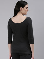 Faso Women's Cotton Blended 3/4 Sleeve Top