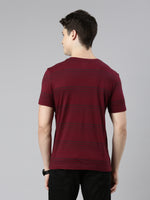 FASO Men’s Gradient Stripes Yarn Dyed Cotton T-Shirt