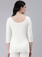 Faso Women's Cotton Blended 3/4 Sleeve Top