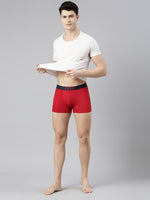 Faso Men's Cotton Outer Elastic All Over Print Trunk