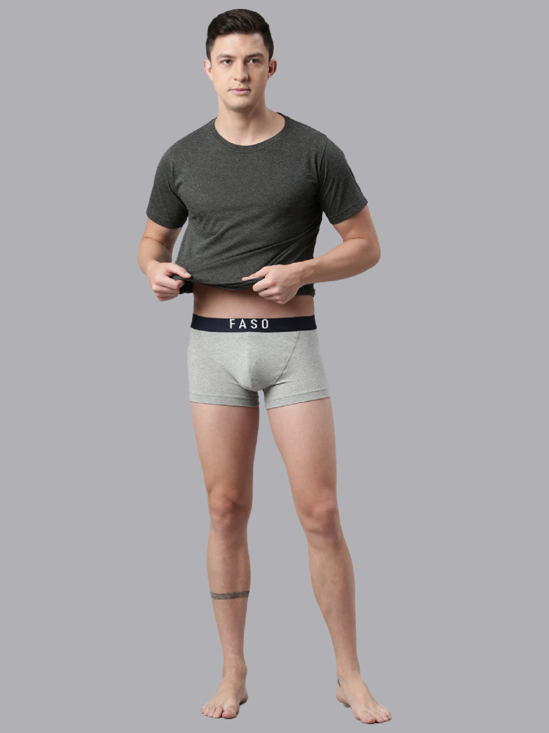 Faso Men's Cotton V-Front Shaped Stretchable Trunk
