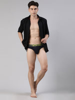 Faso Men's Cotton Neon Outer Elastic Brief (Pack of 2)