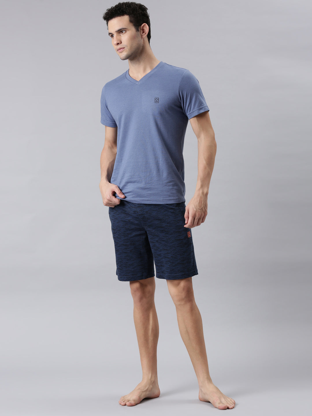 Faso Men's Cotton Elastic Track Shorts