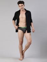 Faso Men's Cotton Neon Outer Elastic Brief (Pack of 2)