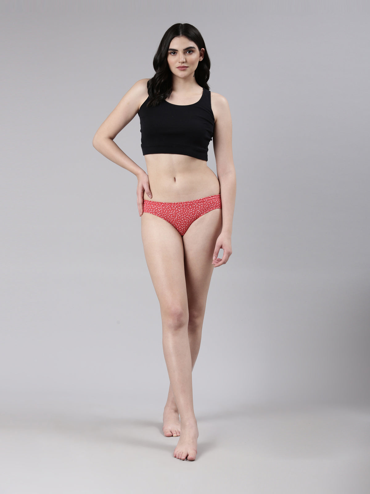 Faso Women's Cotton Inner Elastic Bikini (Pack of 3)