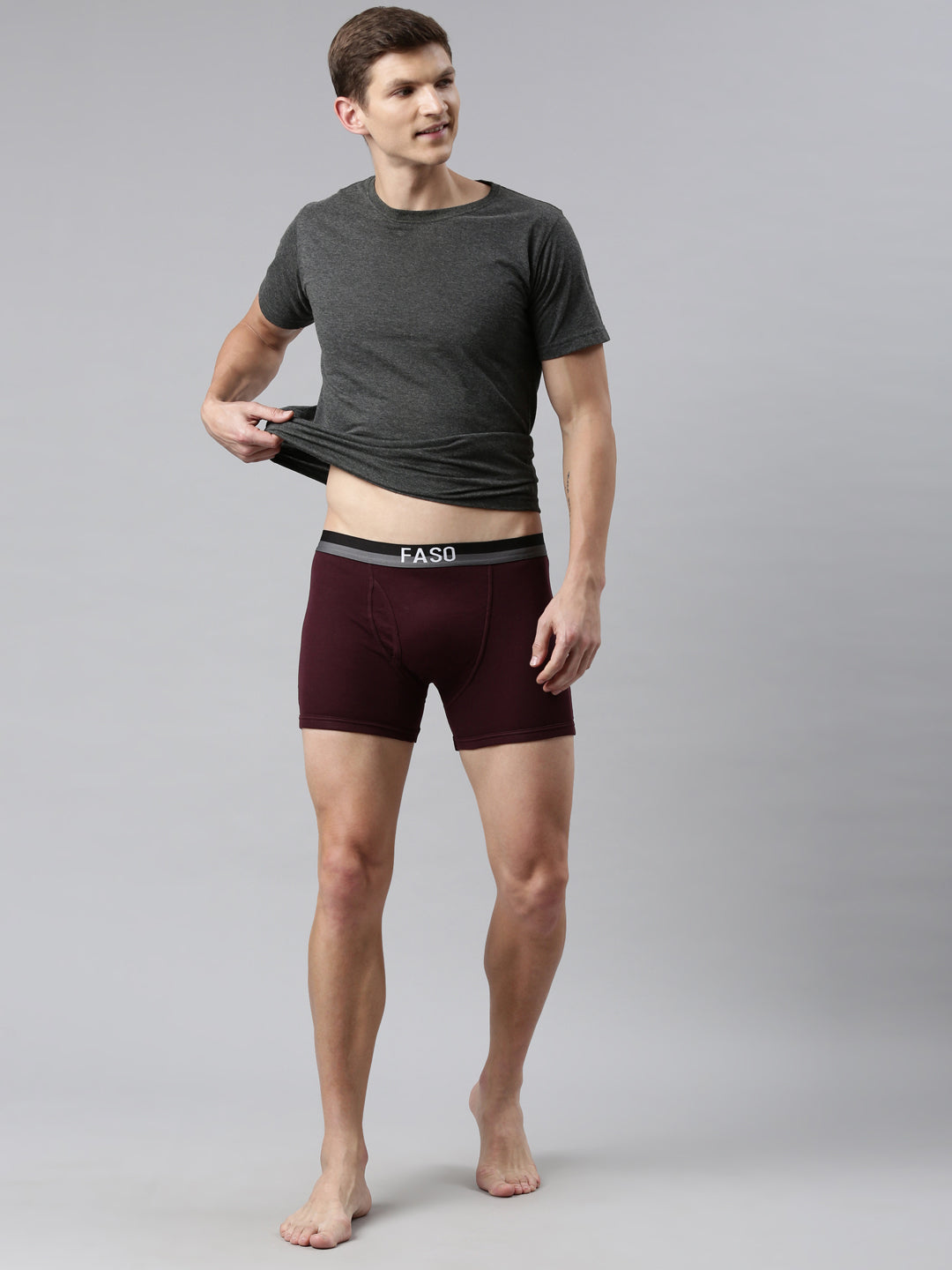 Faso Men's Cotton Outer Elastic Trunk (Pack of 2)