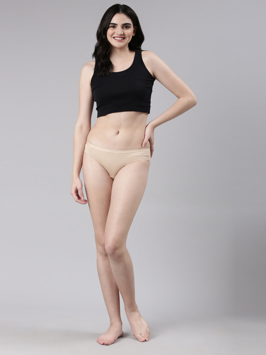 Faso Women's Cotton Outer Elastic Bikini (Pack of 2)