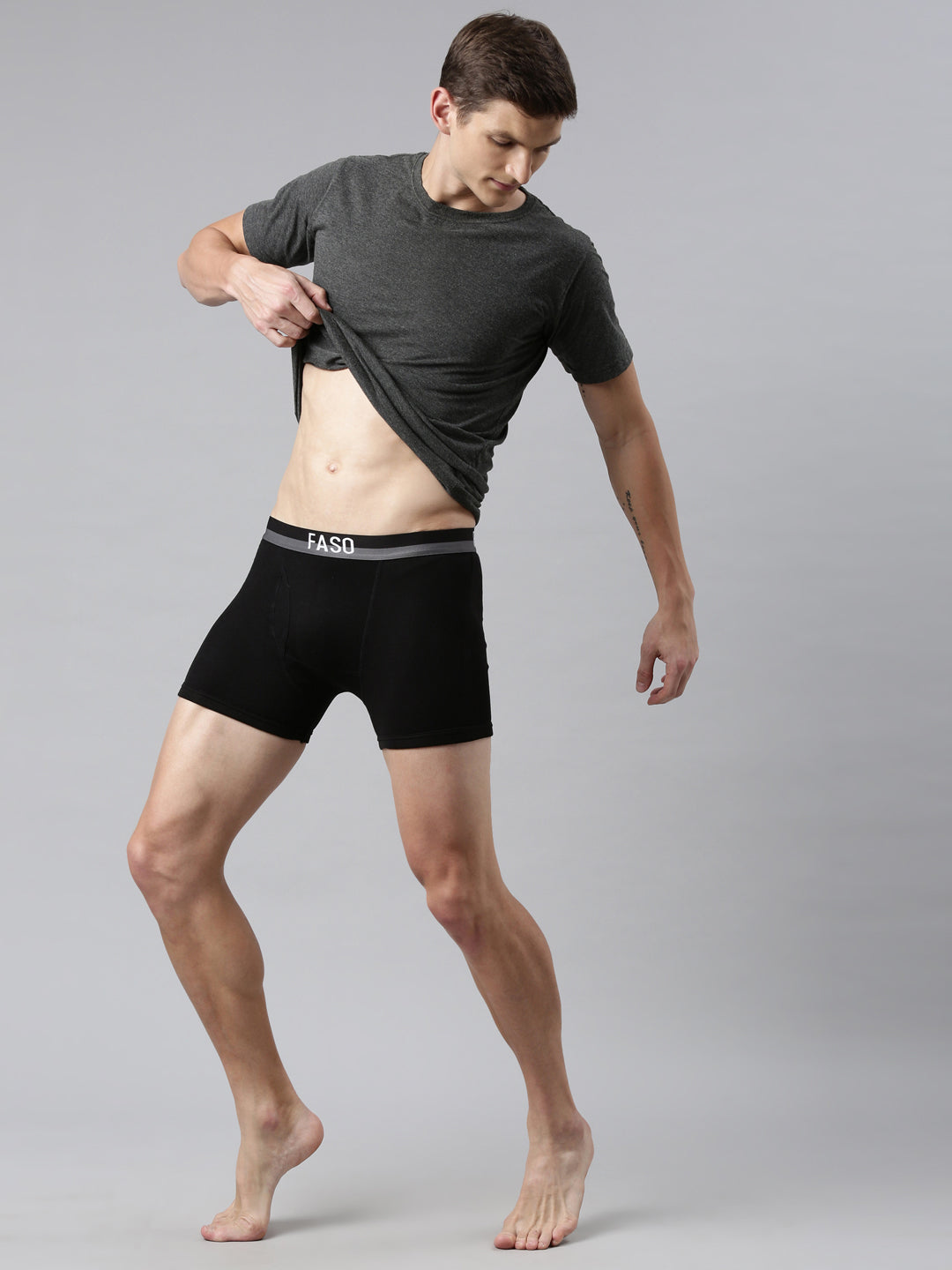 Faso Men's Cotton Outer Elastic Trunk (Pack of 2)