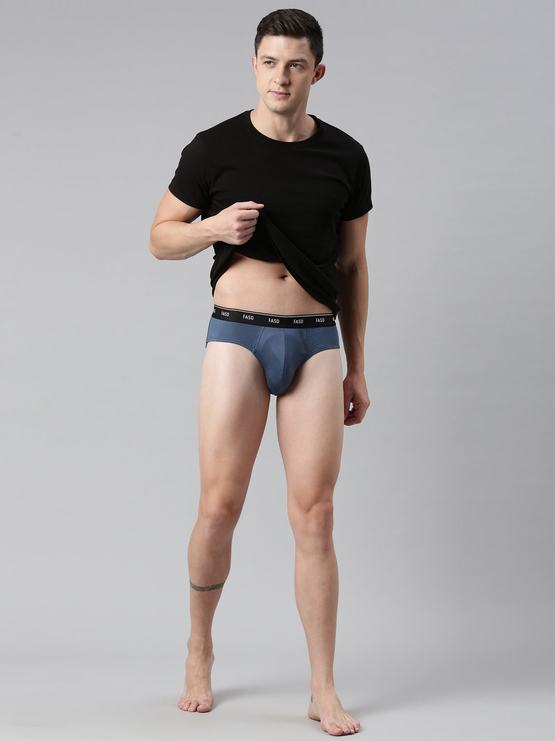 Faso Men's Cotton Outer Elastic Brief (Pack of 2)