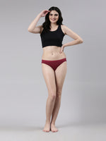 Faso Women's Cotton Outer Elastic Bikini (Pack of 3)