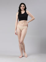 Faso Women's Cotton Outer Elastic Bikini (Pack of 3)