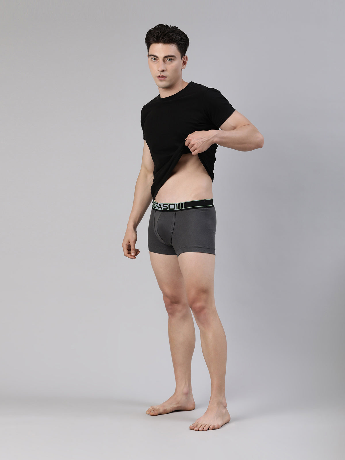 Faso Men's Cotton Neon Outer Elastic Trunk (Pack of 2)
