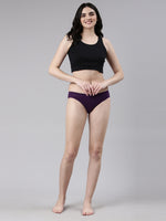 Faso Women's Cotton Inner Elastic Bikini (Pack of 2)