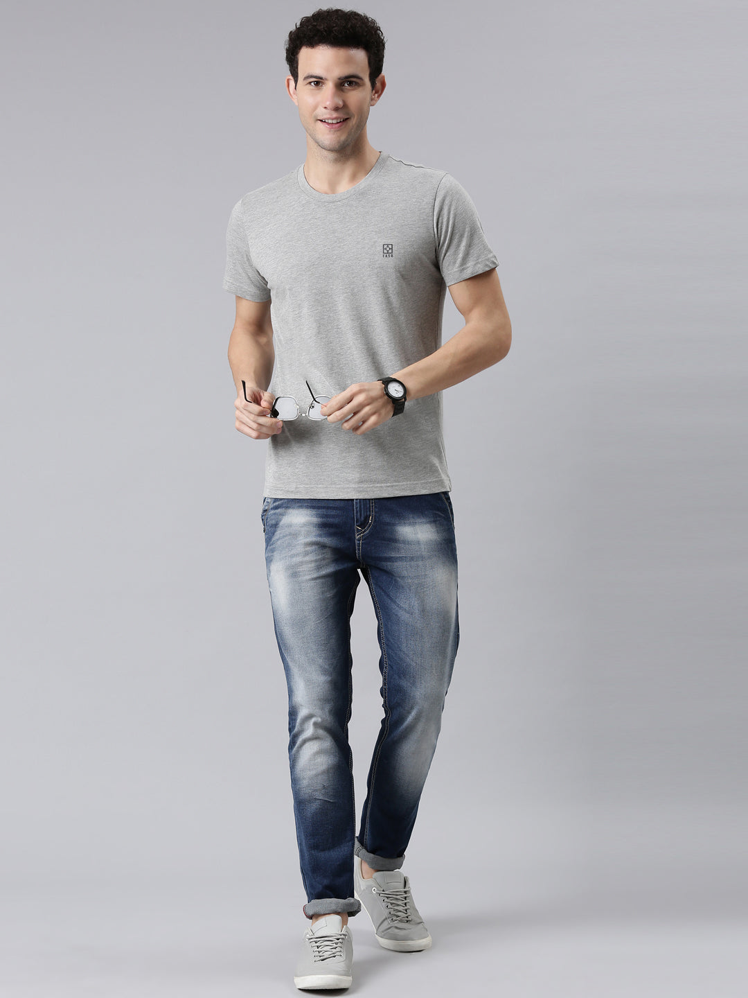 FASO Men’s Cotton Crew Neck Casual T-Shirt