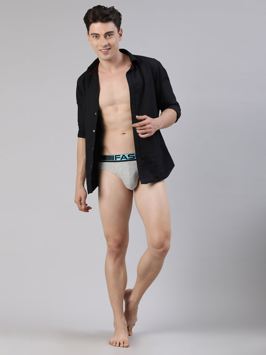 Faso Men's Cotton Neon Outer Elastic Brief (Pack of 2)