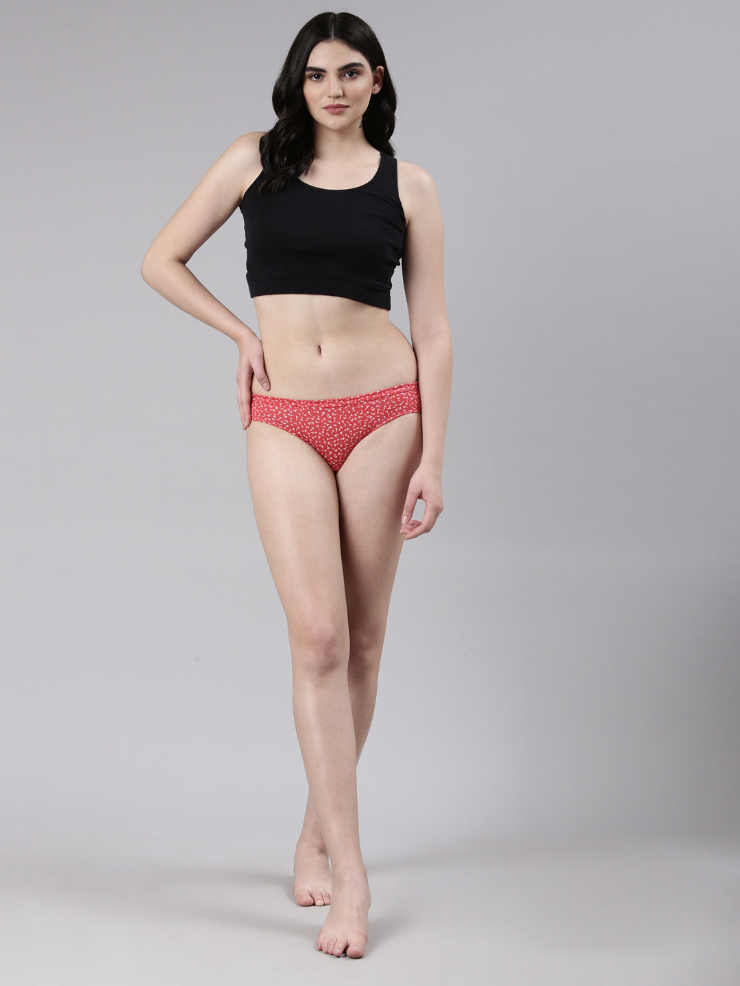 Faso Women's Cotton Inner Elastic Bikini (Pack of 2)