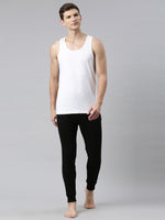 FASO Men’s White Cotton Vest (Pack of 3)