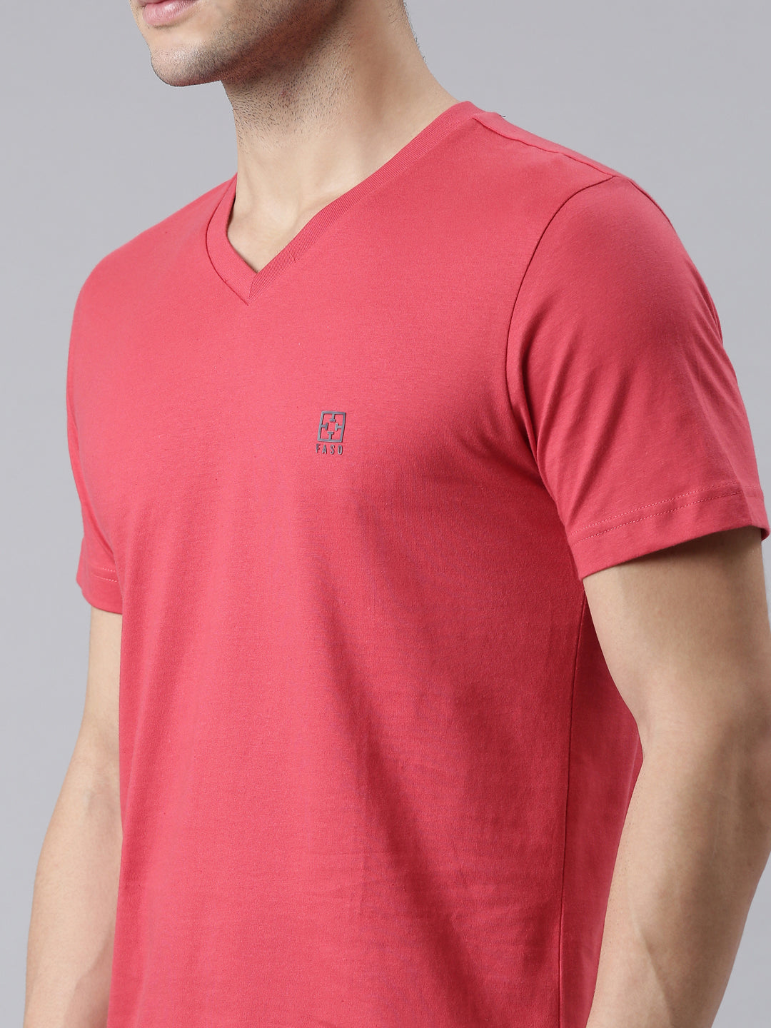 FASO Men’s Soft Cotton V-Neck T-Shirt
