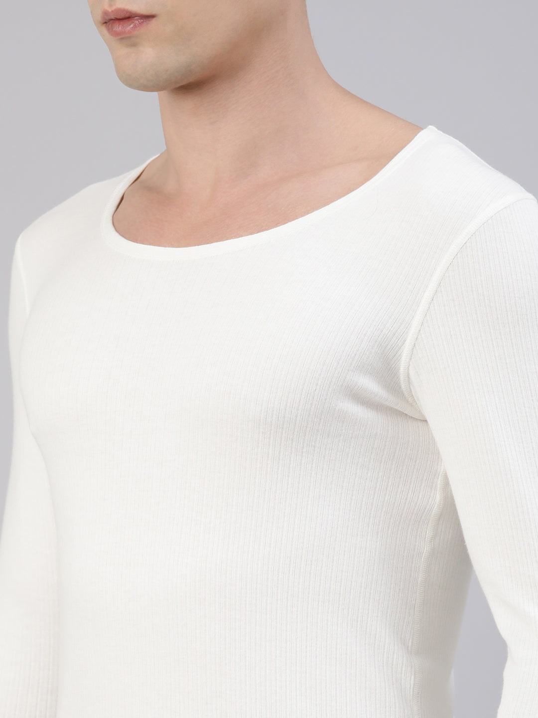 Faso Men's Round Neck Full Sleeve With Rib Thermal T-Shirt