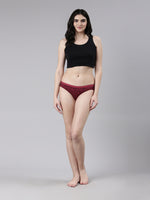Faso Women's Cotton Outer Elastic Bikini (Pack of 3)