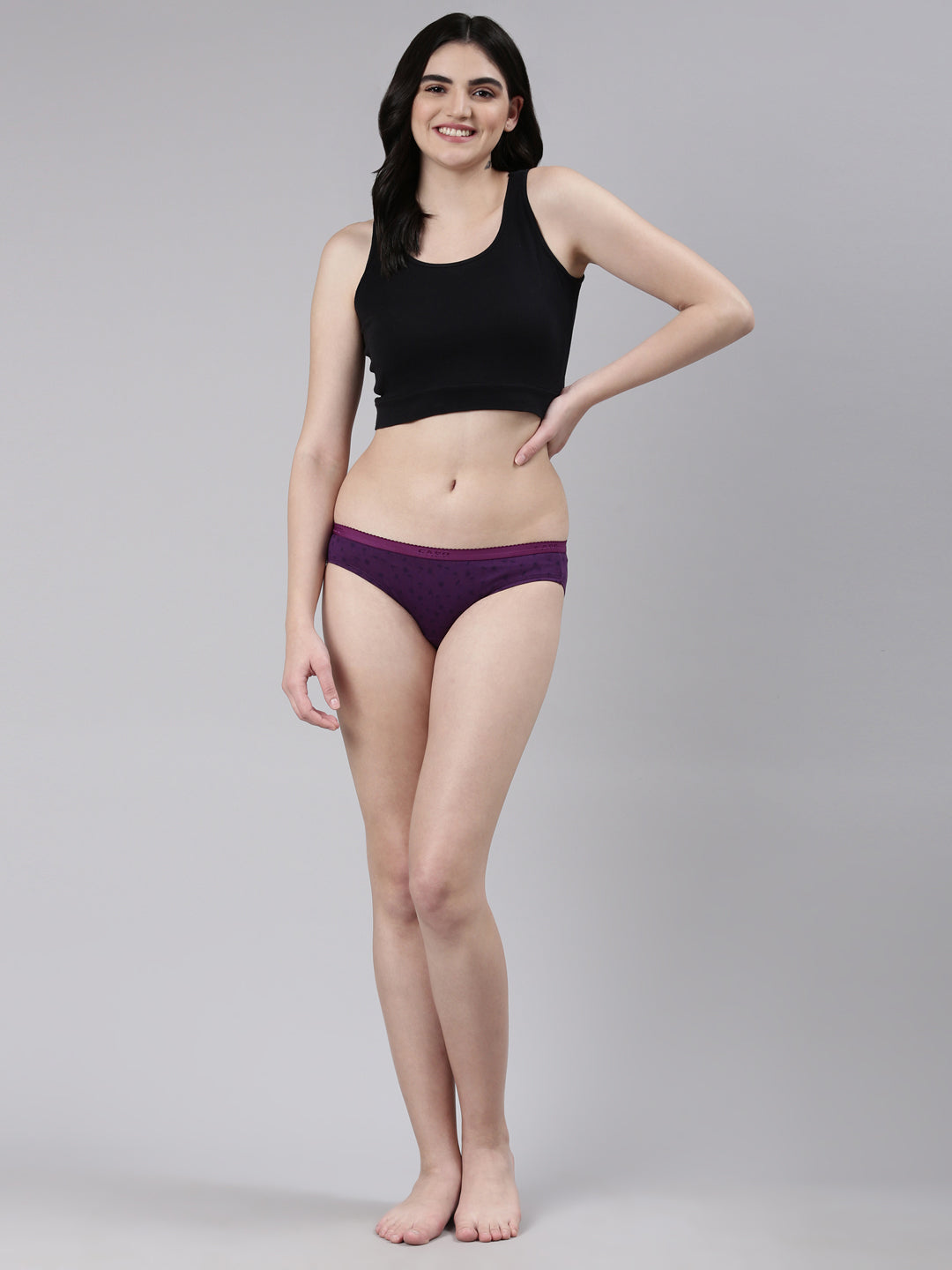 Faso Women's Cotton Outer Elastic Bikini (Pack of 2)