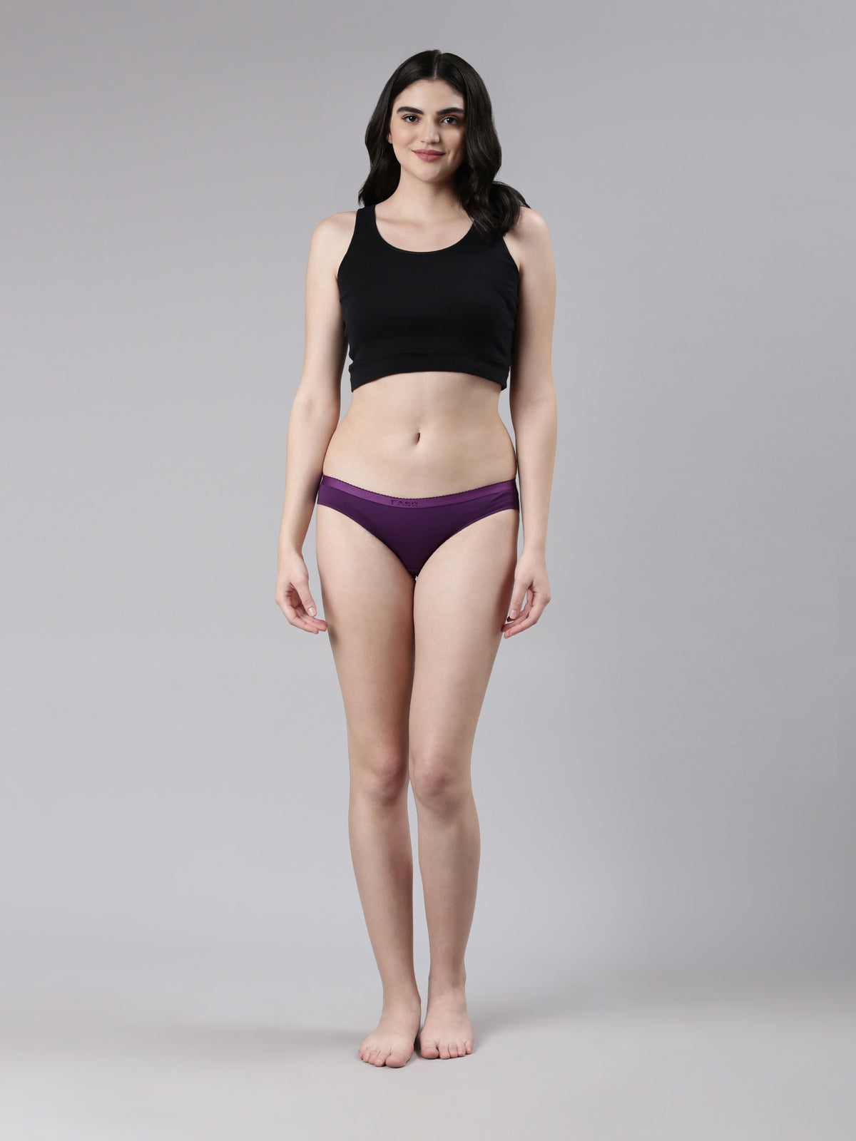 Faso Women's Cotton Outer Elastic Bikini (Pack of 3)