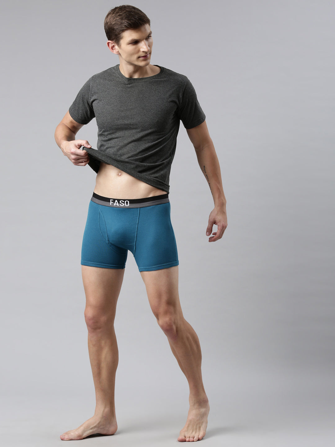 Faso Men's Cotton Outer Elastic Trunk (Pack of 2)