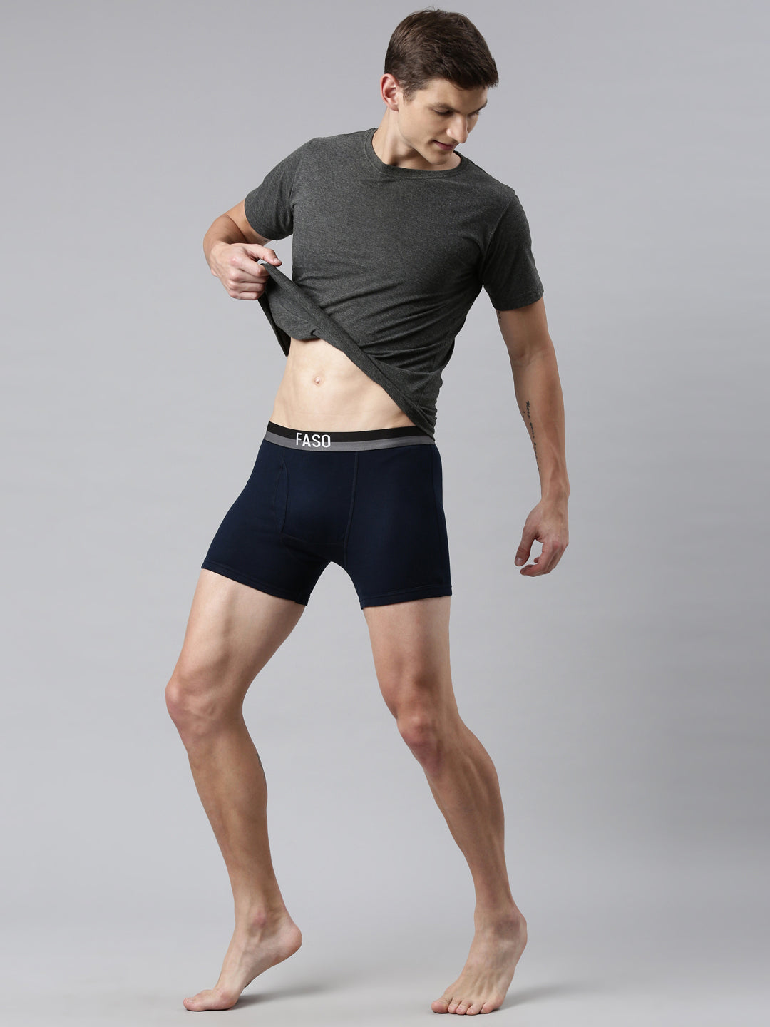 Faso Men's Cotton Outer Elastic Trunk (Pack of 2)