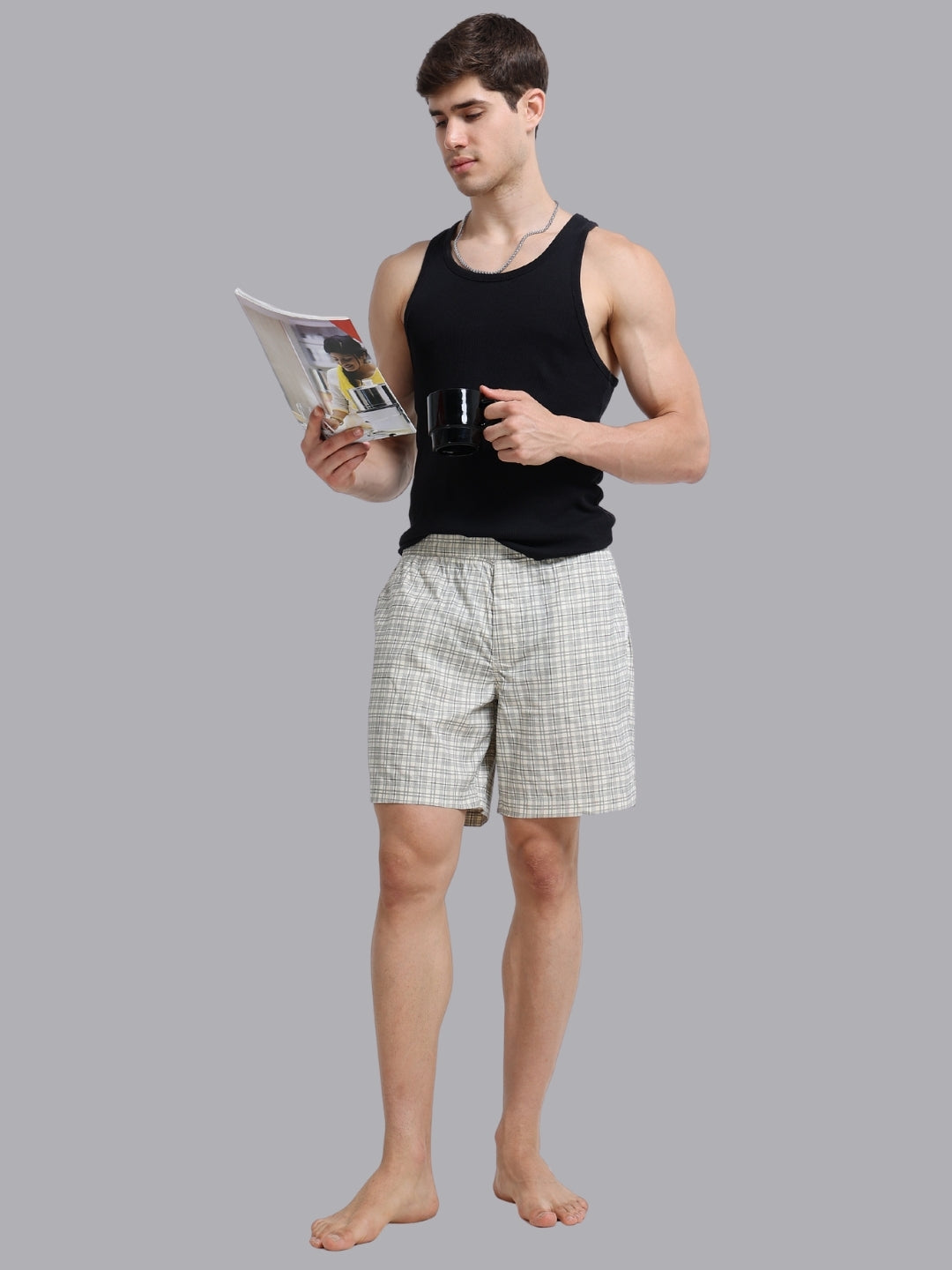 FASO Men’s Cotton Printed Shorts