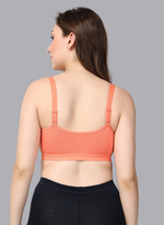 Faso Women's Cotton Sports Bra With Strap