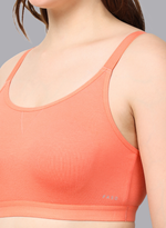 Faso Women's Cotton Sports Bra With Strap