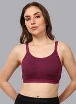 Faso Women's Cotton Sports Bra With Strap