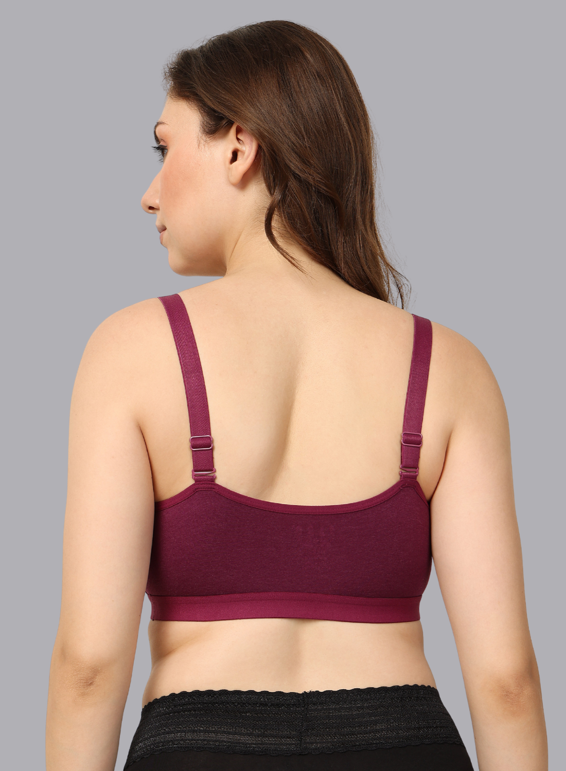 Faso Women's Cotton Sports Bra With Strap