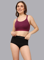 Faso Women's Cotton Sports Bra With Strap