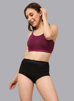 Faso Women's Cotton Sports Bra With Strap