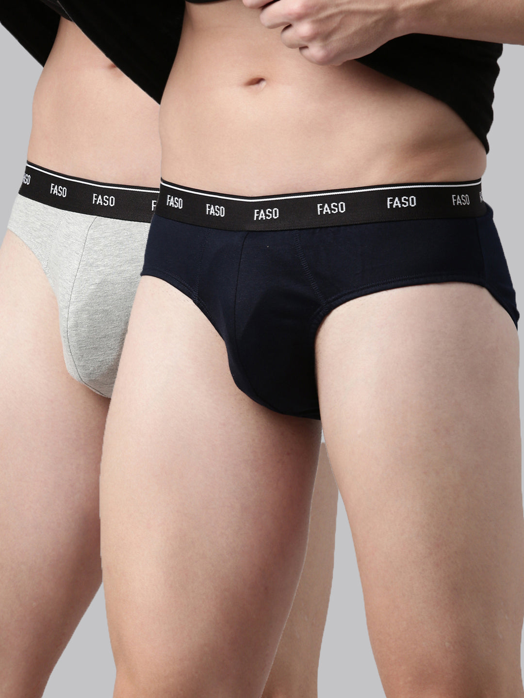 Faso Men's Cotton Outer Elastic Brief (Pack of 2)