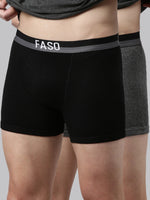 Faso Men's Cotton Outer Elastic Trunk (Pack of 2)