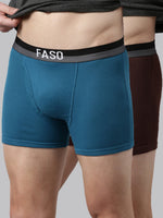 Faso Men's Cotton Outer Elastic Trunk (Pack of 2)
