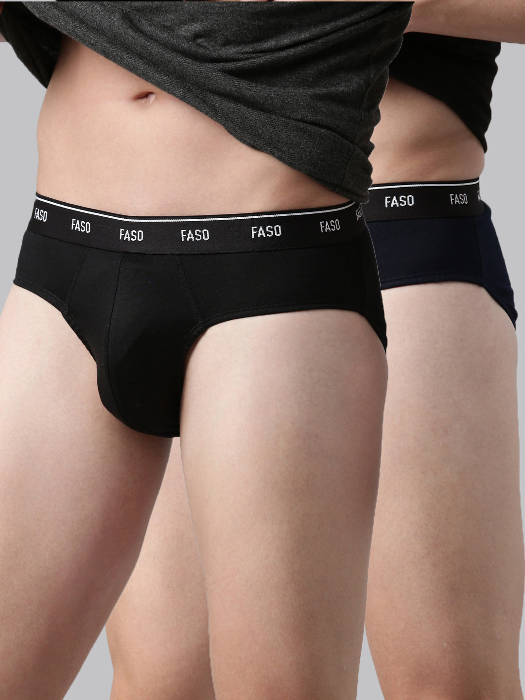 Faso Men's Cotton Outer Elastic Brief (Pack of 2)