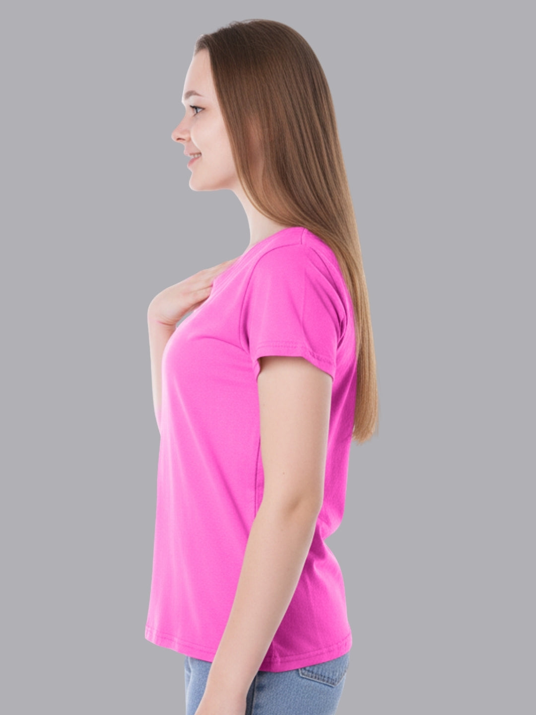 FASO Women’s Cotton Pink& Red Round Neck T-shirt (Pack of 2)