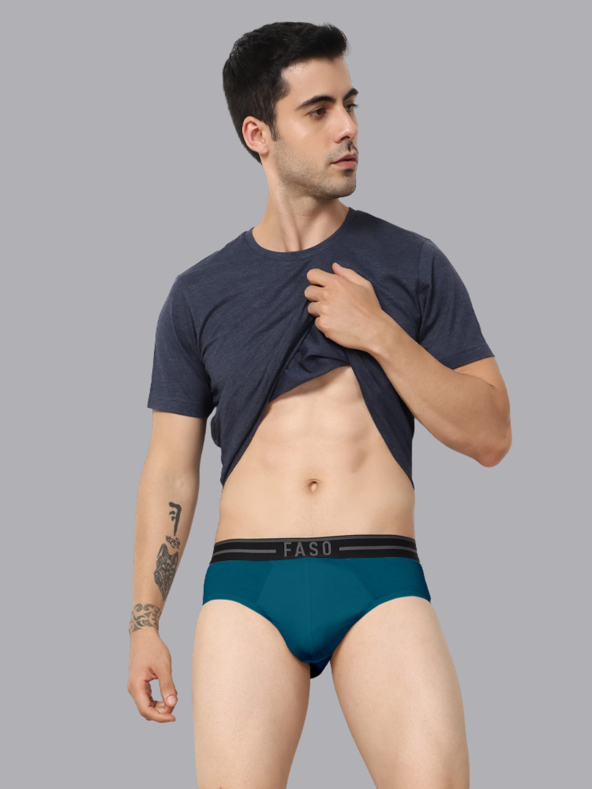Faso Men's Cotton Outer Elastic Brief(Pack of 2)