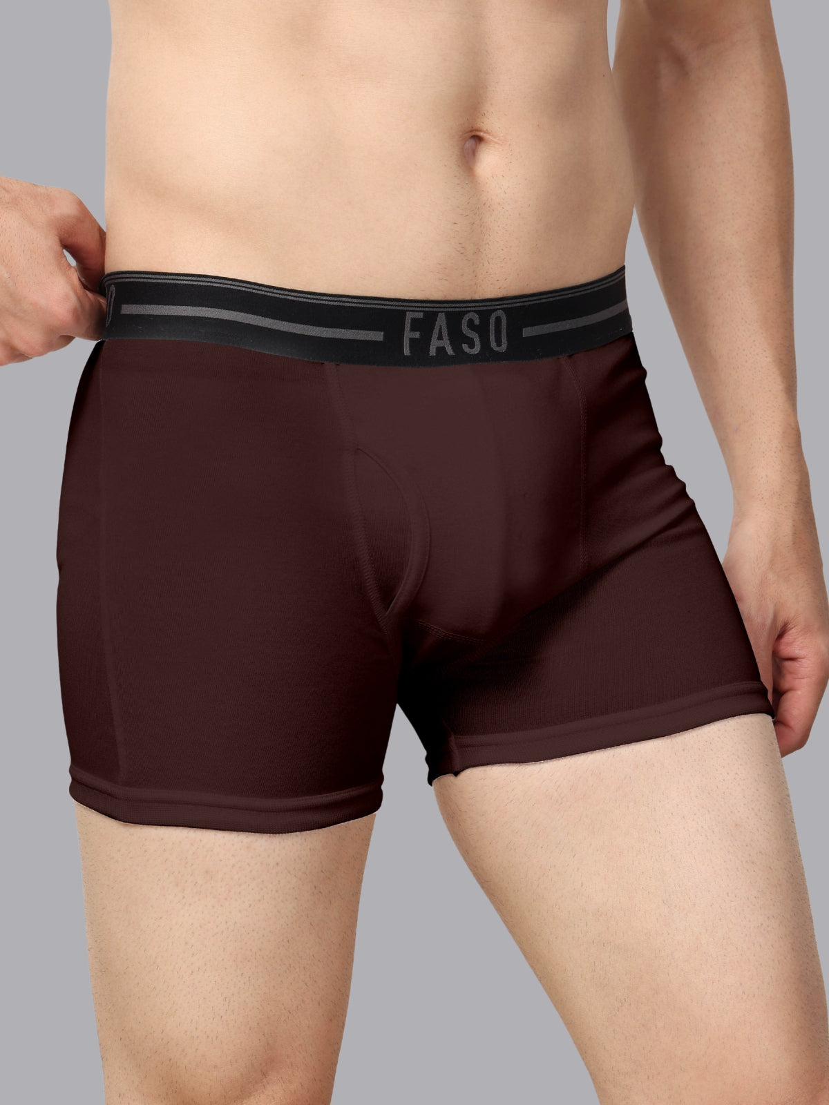 Faso Men's Cotton Outer Elastic Trunk (Pack of 2)